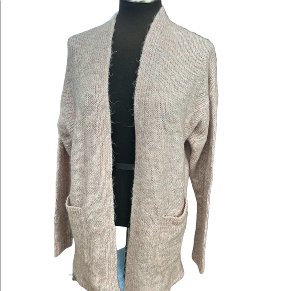 Abercrombie & Fitch Cozy Open Cardigan in Heathered Pink/Gray size XS - Picture 1 of 12
